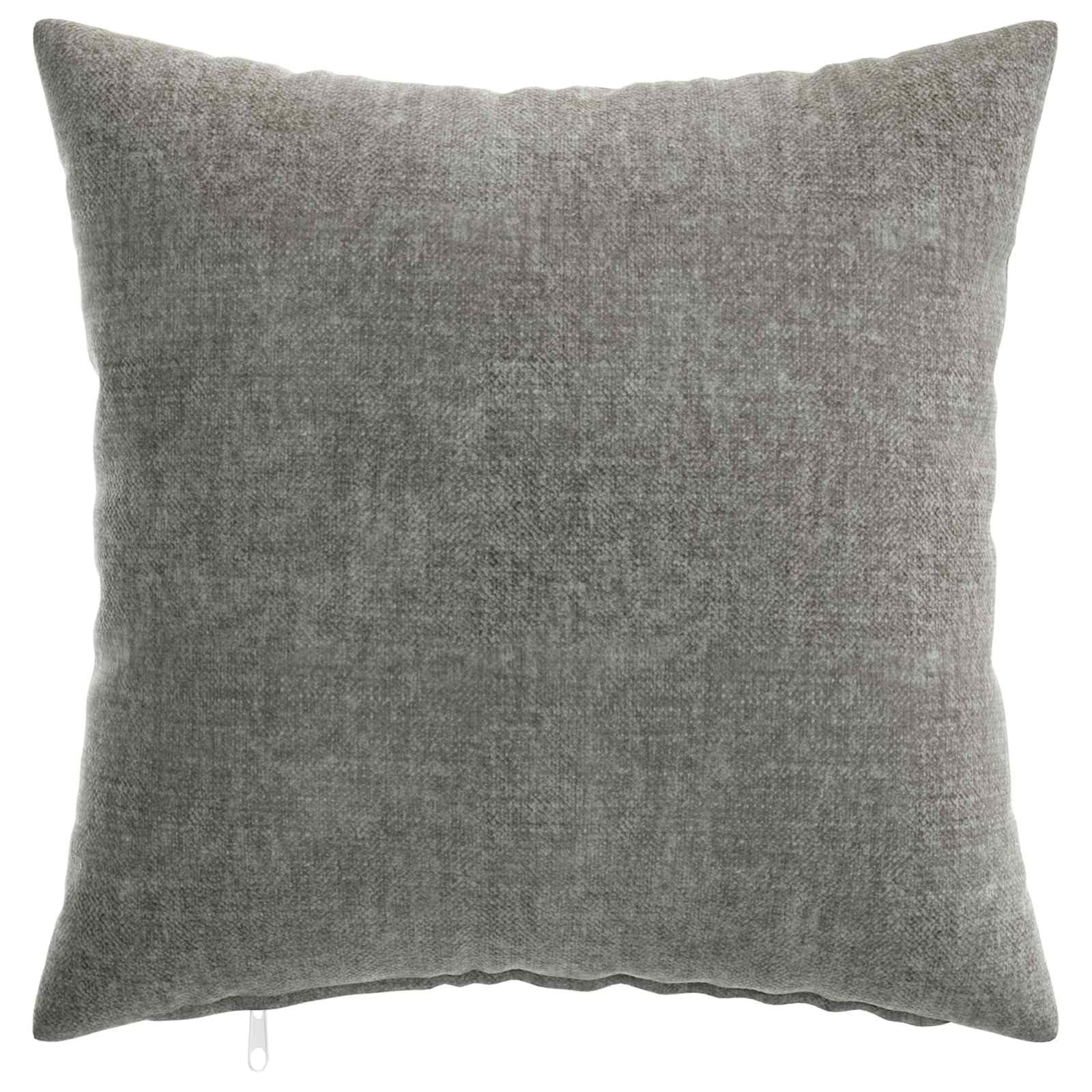 Federa per cuscino ciniglia 6 pezzi, grigio scuro, 40 x 40 cm, con chiusura