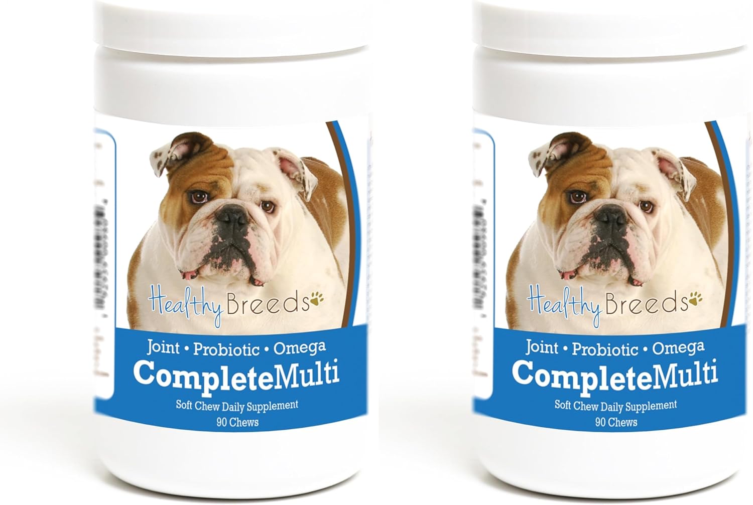 Healthy Breeds Bulldog All in One Multivitamin Soft Chew 90 Count (Pack of 2)