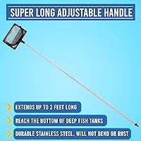 Vista 3 de Long Handle Fine Net Fish Tank Net – Retractable 24 inches