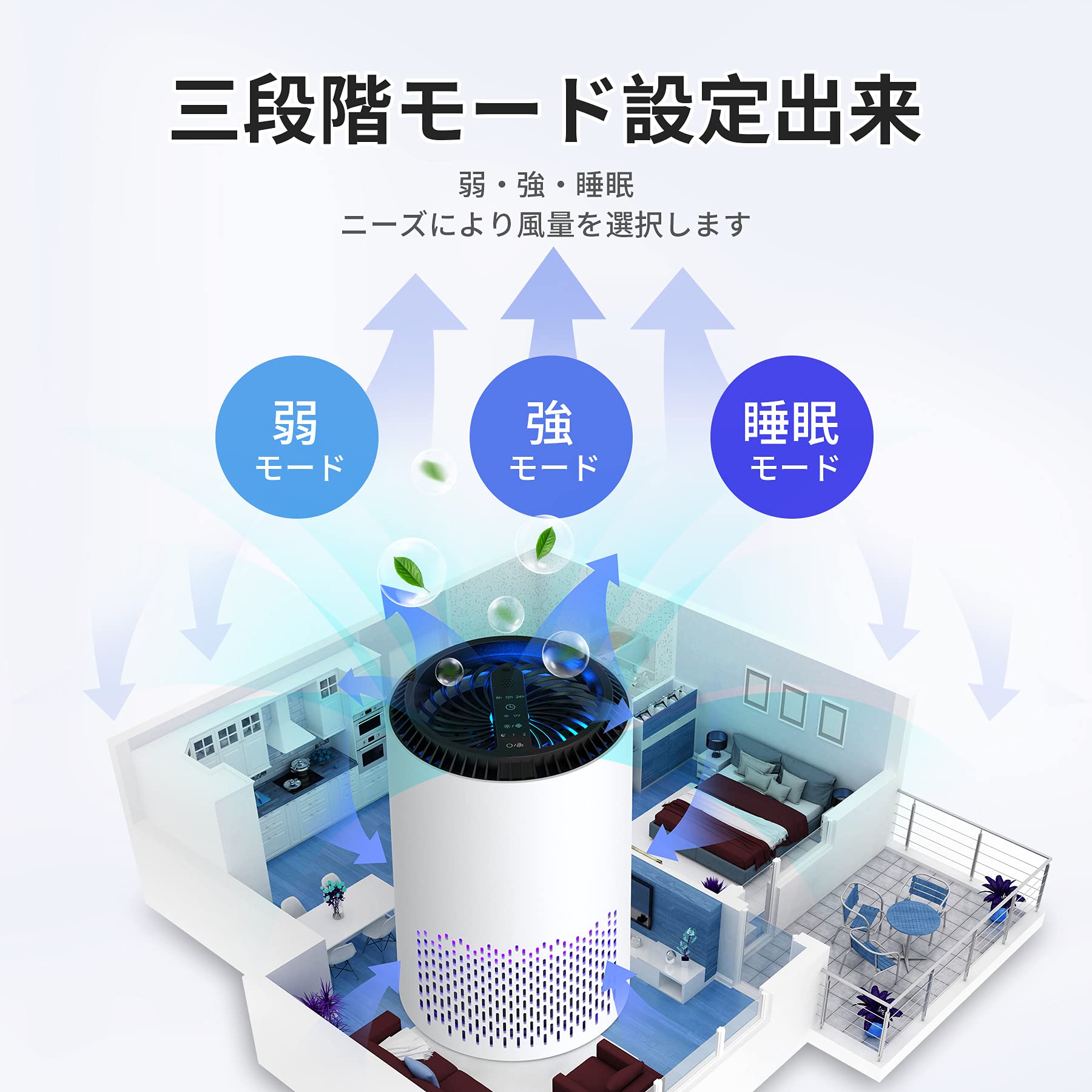 Amazon | BREEZOME 空気清浄機 【2023新版】13畳対応 軽量 小型 【50