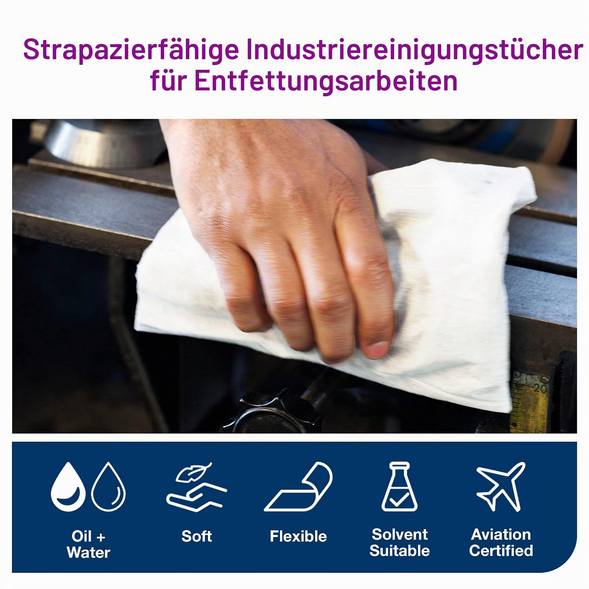 Tork Extra Starke Reinigungstücher Weiß W1/2/3, Wiederverwendbar, 1 × 280 Tücher, 530137