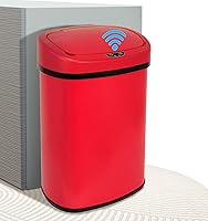 Vista 9 de MKDLUFEI Bote de basura automático de 13 galones, sensor de movimiento, sensible al tacto, acero inoxidable cepillado, diseño silencioso, alta