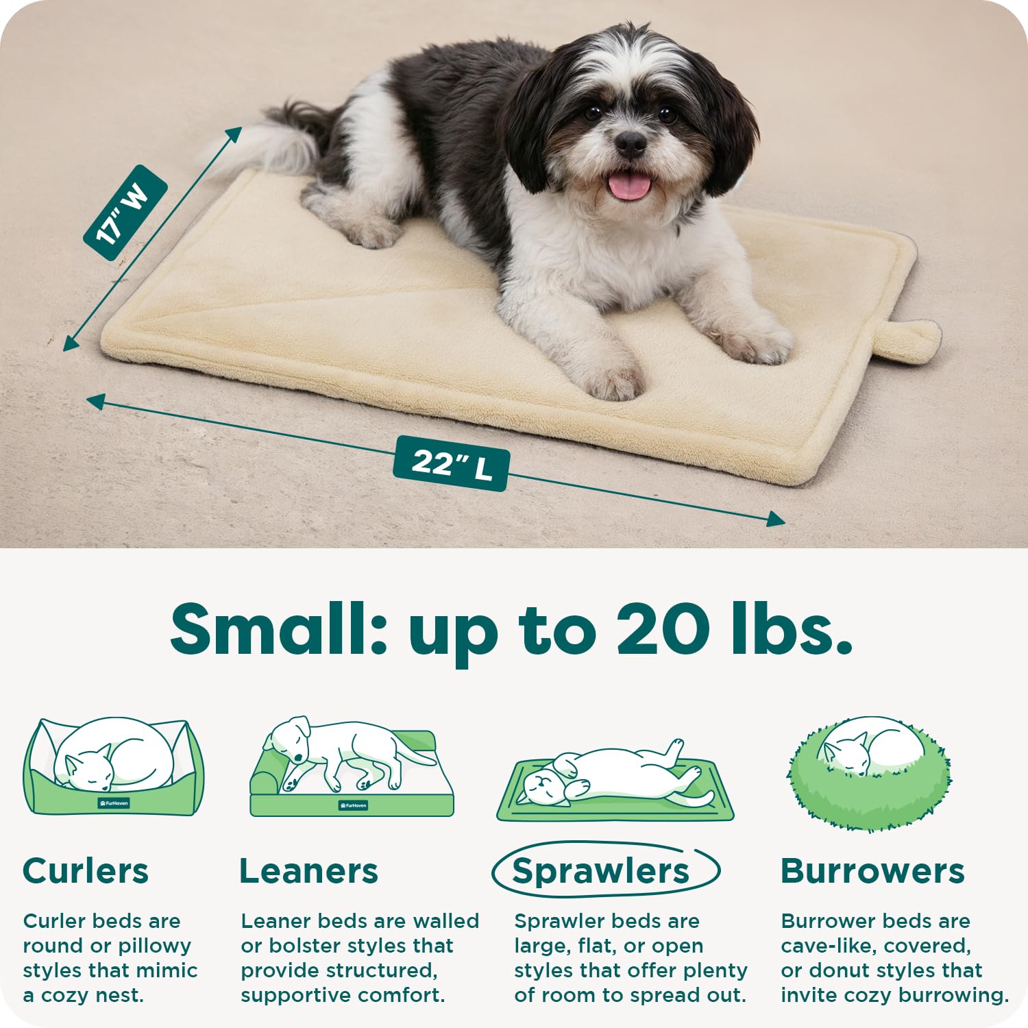 Furhaven Pet ThermaNAP Faux Fur Self-Warming Pet Mat, Cream 1