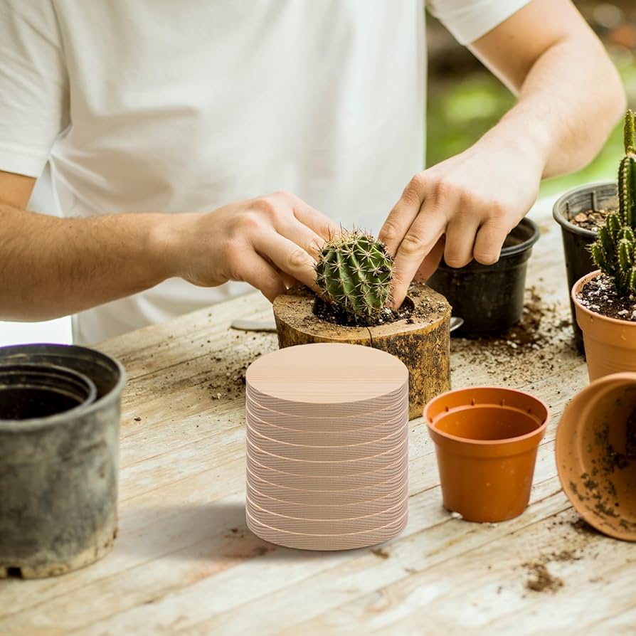 Amazon.co.jp: EXCEART 木製スライス 木材チップ 未完成 丸型