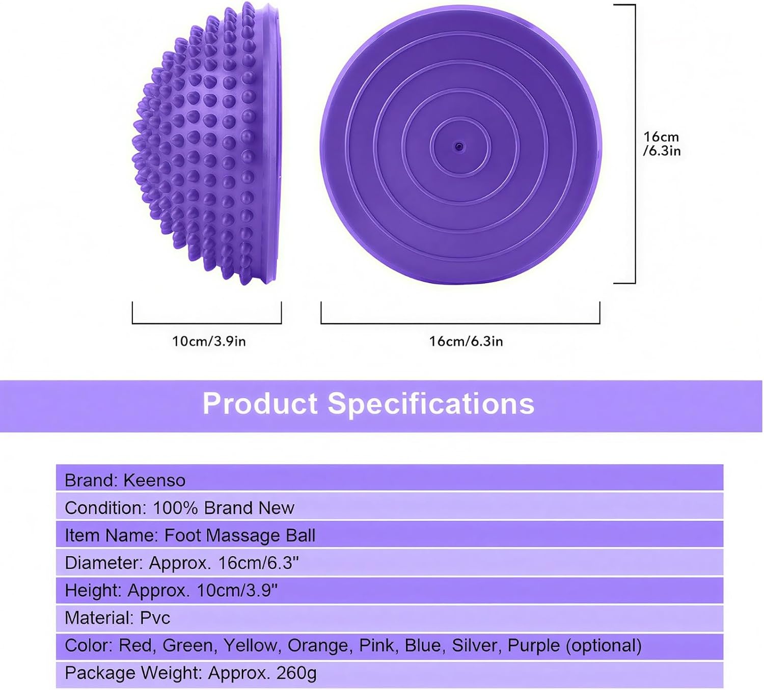 Foot Massage Ball, Inflatable Half Yoga Balls Massage Point Exercises Trainer Fitness for Kids Adults Sports Foot Massages