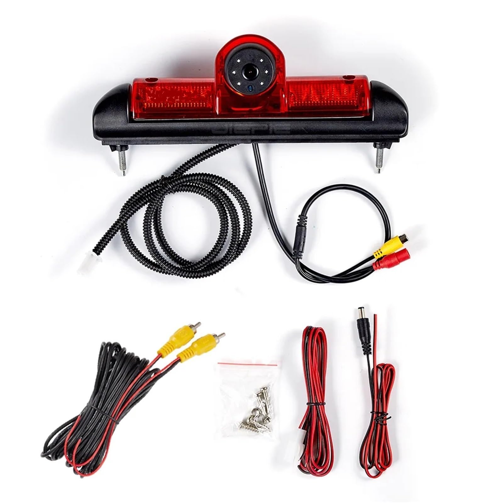 cámara de automóvil Kit de cámara de marcha atrás con luz de freno AHD 1080P con monitor de espejo retrovisor de 7 pulgadas para Fiat para Ducato, para Citroen para Jumper, para Peugeot para Boxer(Cam