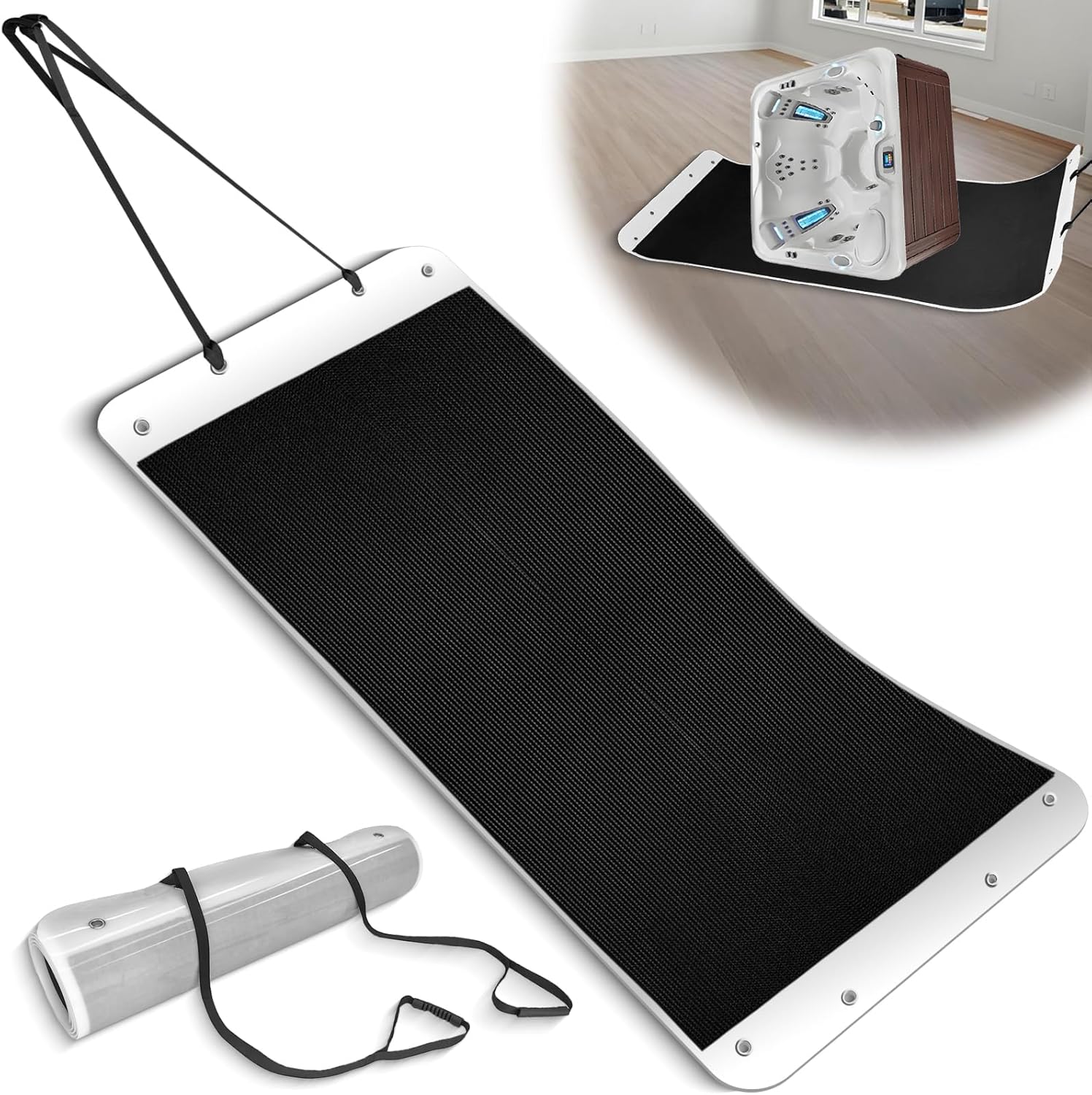 Spa Mover,Hot Tub Mover with Pull Strap Makes Moving Hot Tubs and Other Large Heavy Items a Breeze Extra Thick 3mm Base 110''×40''