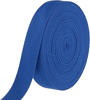 sourcing map Cinta de algodón de 1.3 pulgadas y 11 yardas, cinta de sarga de poliéster para artes y manualidades, bolsas de tela, para hacer cinturones de tela, suministros para exteriores, color azul