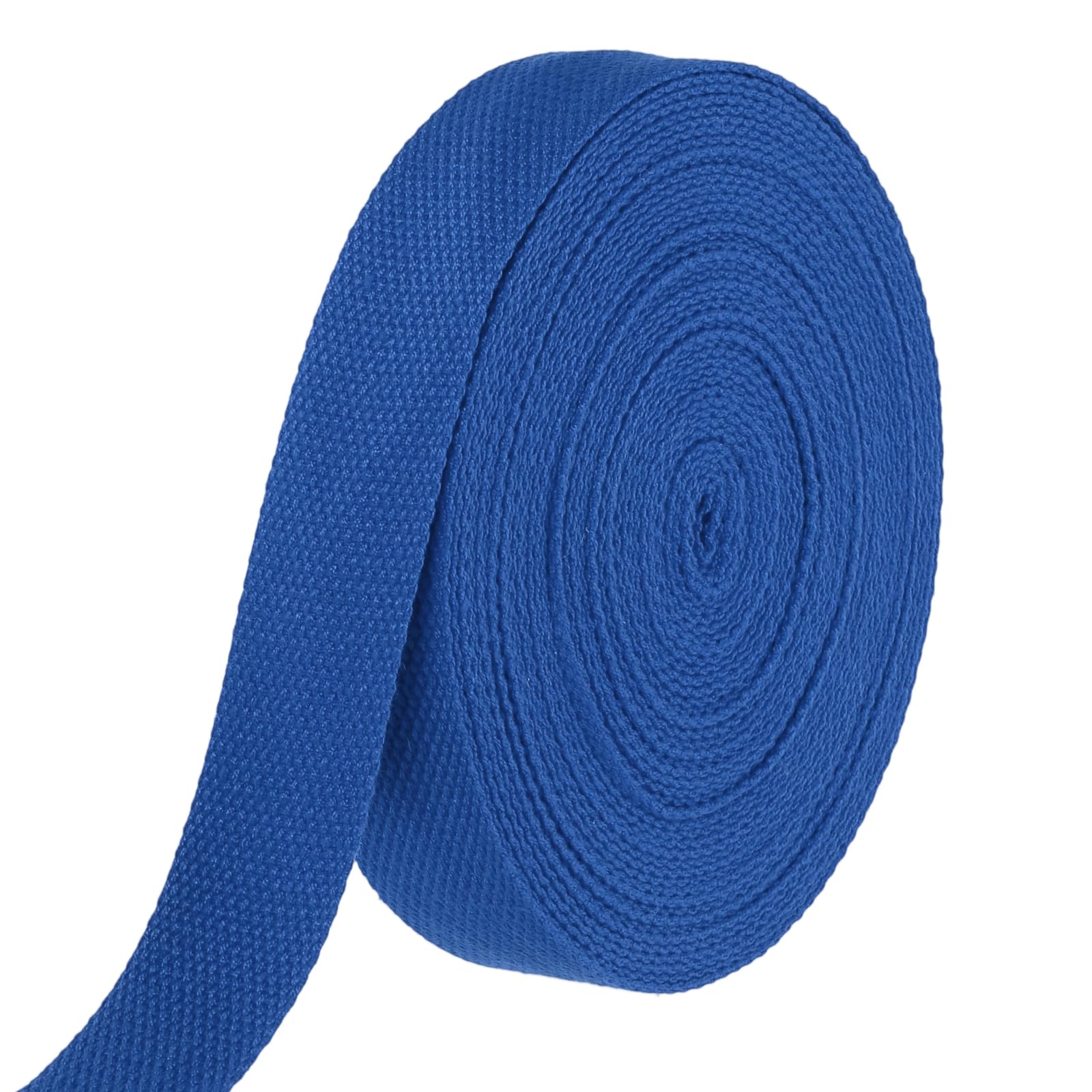 sourcing map Cotton Webbing 32mm x 10m (W x L) Polyester Cotton Weave Webbing Strap Twill Tape Ribbon for Art and Crafts Webbing Tote Bag Handles Cloth Belt Making Outdoor Supplies, Blue