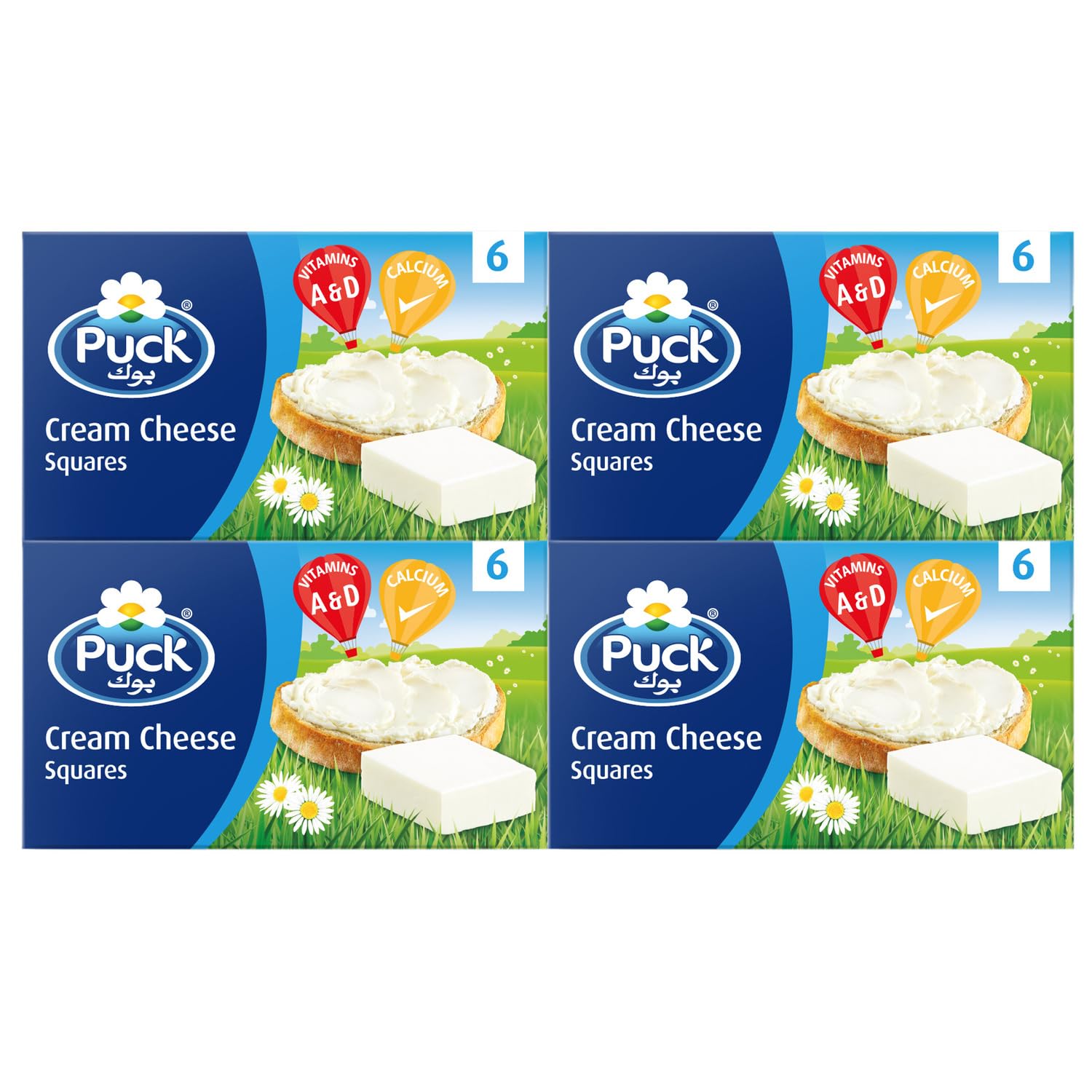 Puck Cream Cheese Squares 6 Portions, 4 x 108 g