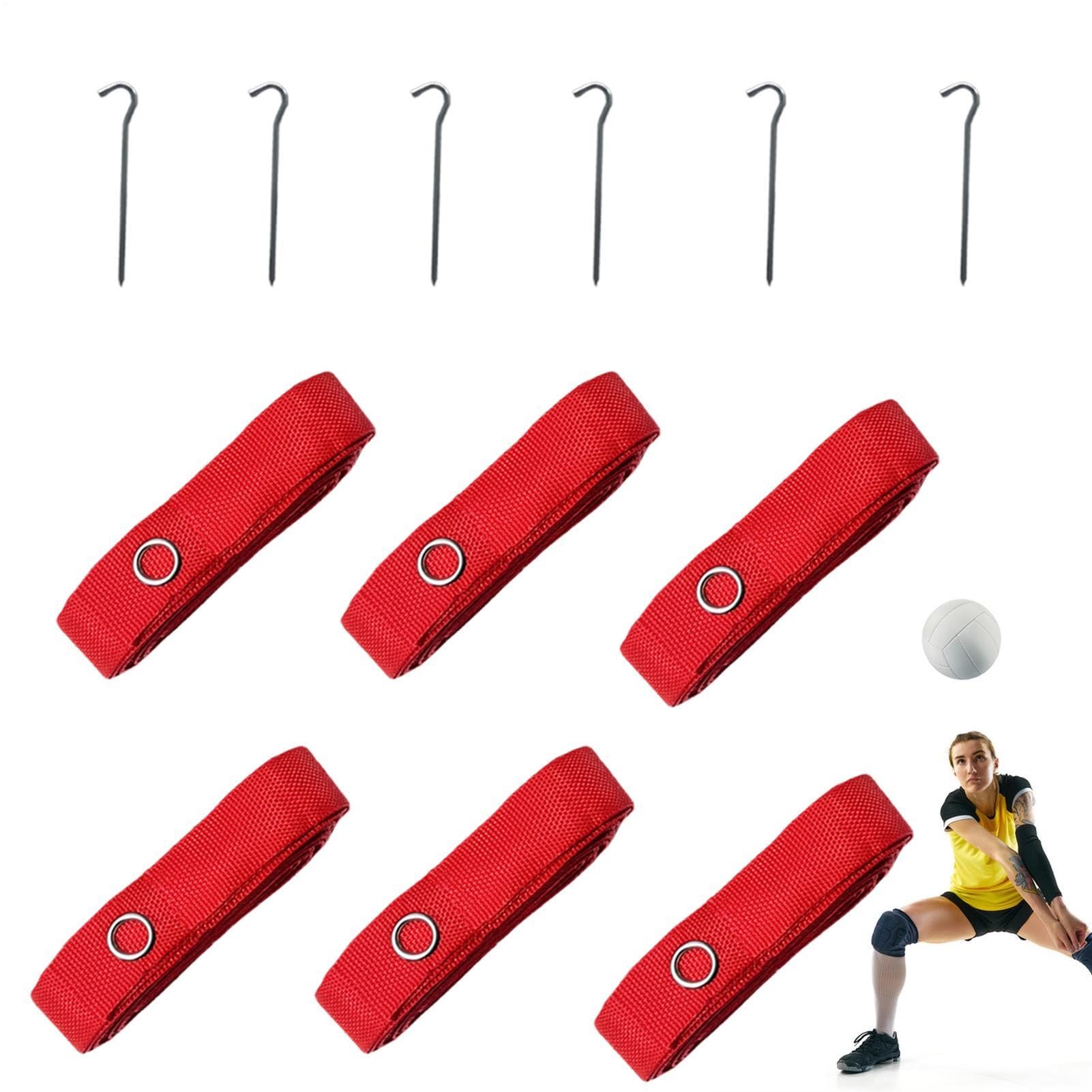 Nastro Segnaletico Per Pallavolo - Ancoraggi Facili Da Installare, Linee Del Campo Durevoli Ad Alta Visibilità, Confine Per Sport Fluviali Premium, Set Completo Di Kit Hardware Per Dimensioni Regolame
