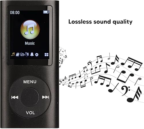 Miniatura 2 de Reproductor de MP3, reproductor de música MP3 portátil, elegante sonido multifuncional sin pérdidas, pantalla LCD delgada de 1.8 pulgadas,