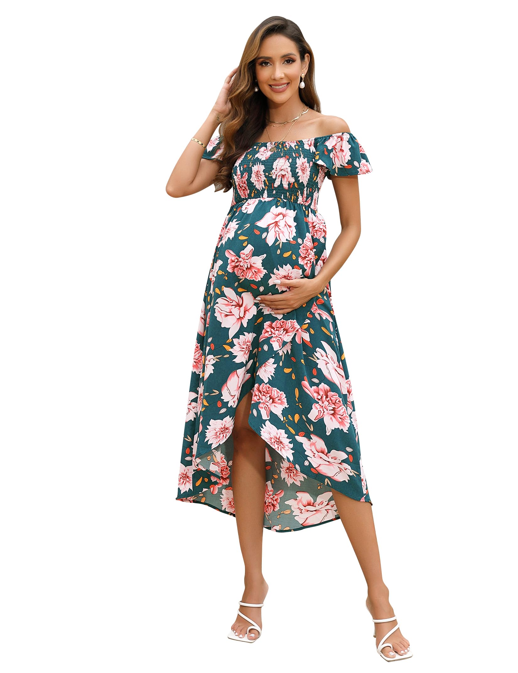 Vestidos Para Embarazadas Verano Vestido de Embarazo Manga Corta Vestido de Maternidad Vestido Casual de Maternidad