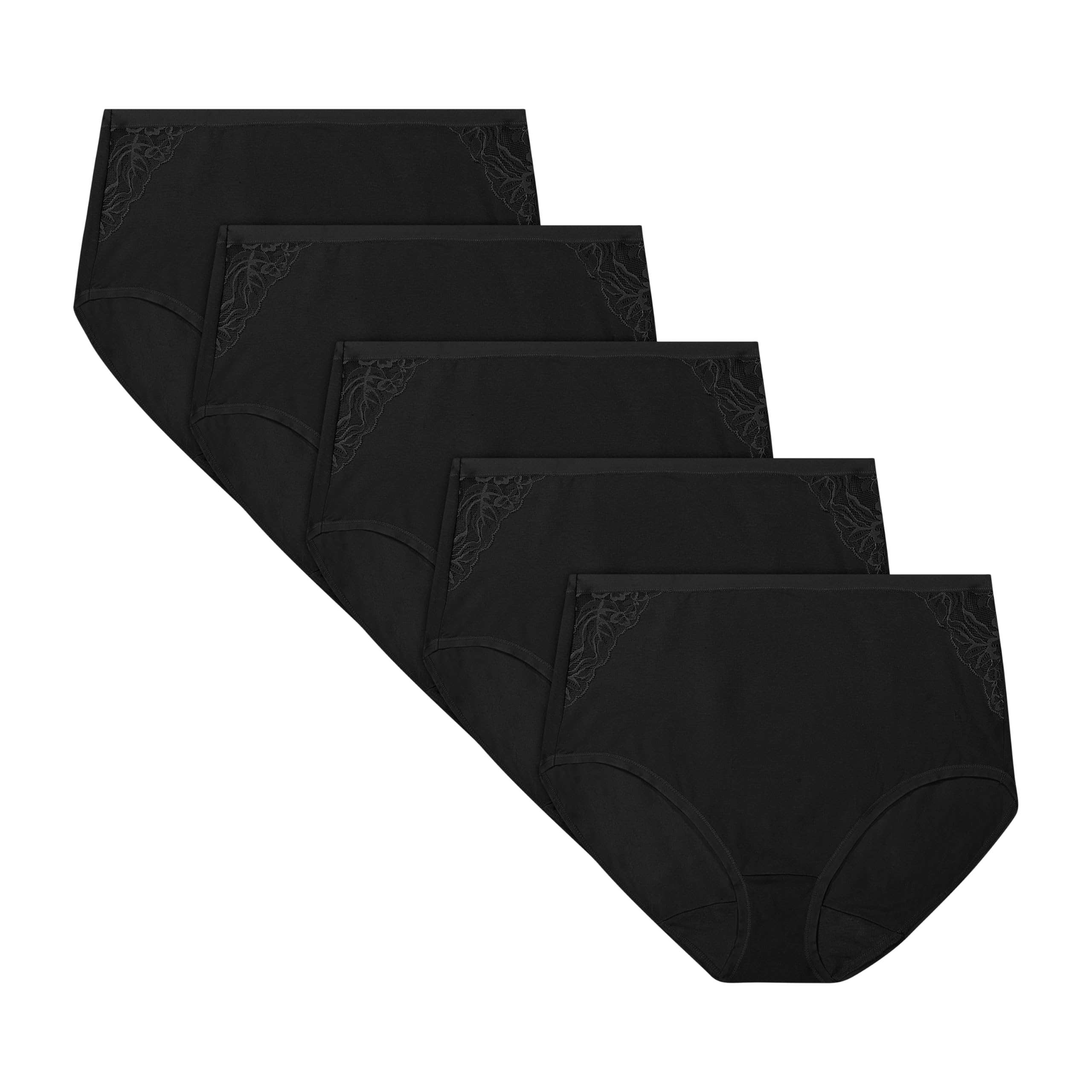 Bali Damen Underwear Brief Pack, 5-Pack, Cotton Lace Moisture-Wicking Underwear for Women, Brief Panties Slip (5er Pack)