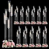 Vista 21 de Centros de mesa acrílicos de 5 brazos para bodas, candelabros de piso con pantalla extraíble para fiesta de Navidad, chimenea, día de San Valentín