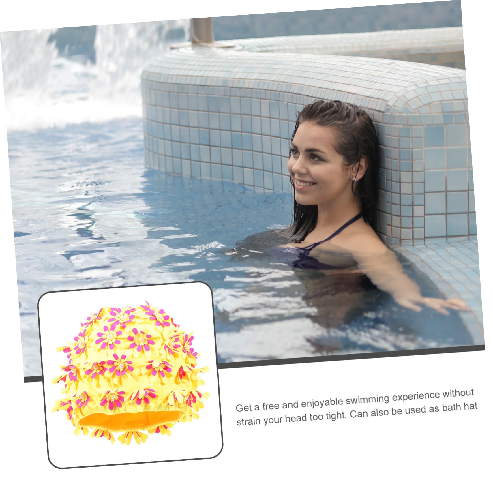 BESPORTBLE 3piezas Gorro De Natación Femenino Diseño Floral Gorra para Piscina Protección del Cabello para Adultos y Adolescentes