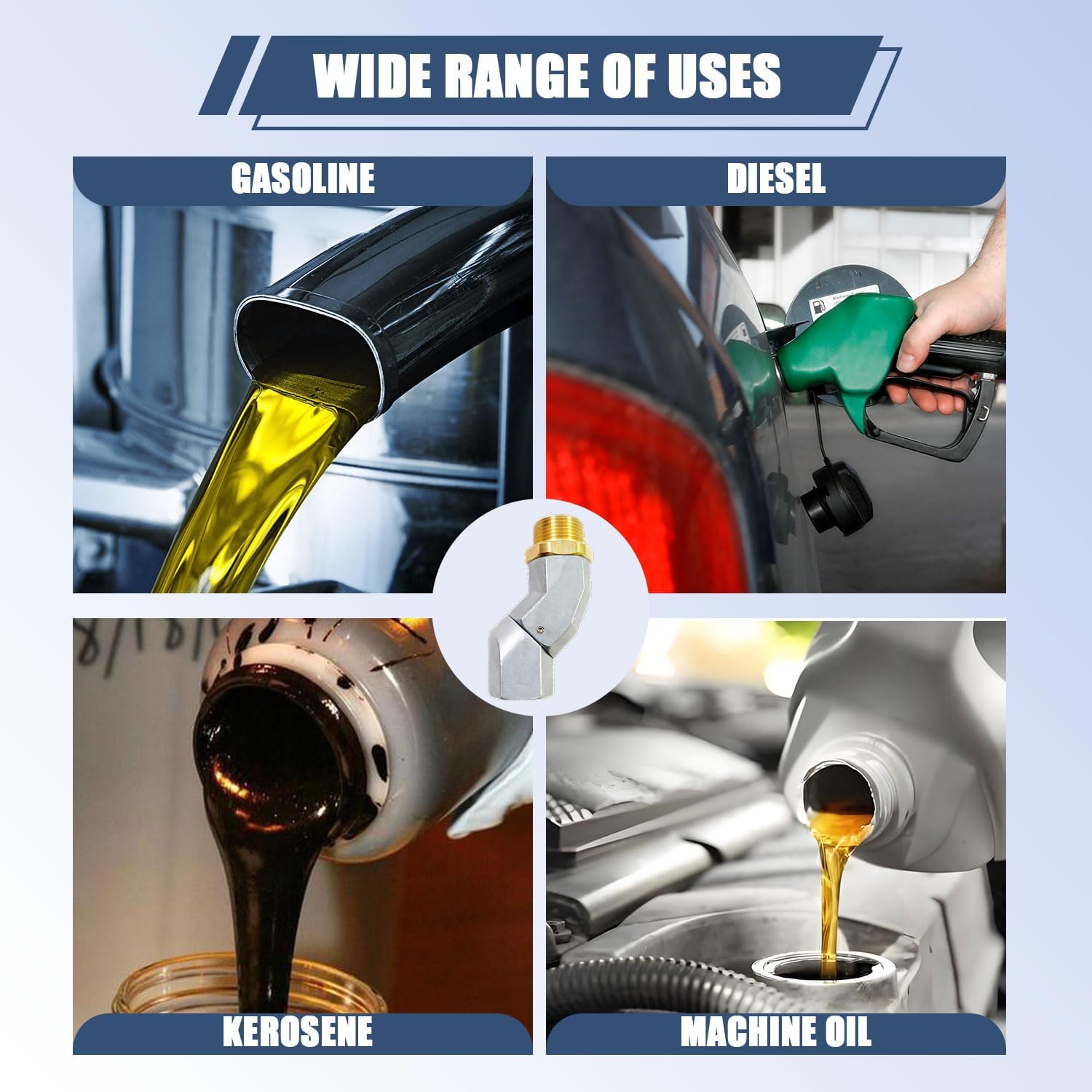 2PCS 1" NPT 360 degree Fuel Transfer Hose Swivel Connector -Multi-Plane Fuel Nozzle Swivel for Fuel Transfer Pumps & Nozzles, Reduces Hose Kinking,Universal Fit for Fuel Handling Systems