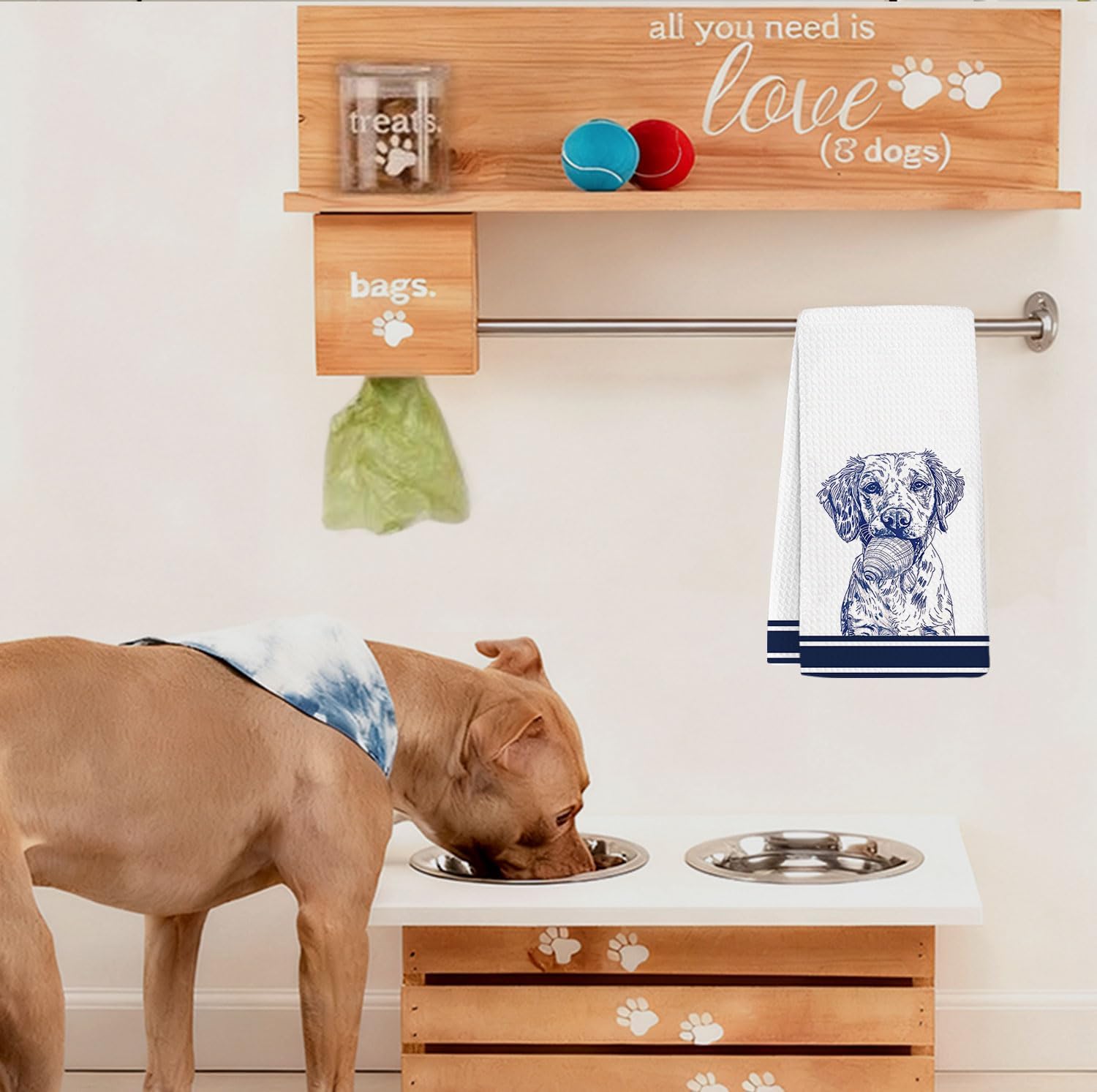 Funny GoldenRetriever Kitchen Towels,Coastal GoldenRetriever Gift Dish Tea Towel for Kitchen, Dog Lovers for Mom Dad Gifts, Ocean Beachy Hand Towels for Bathroom Lake House Decor,16x24 Inch - Image 4