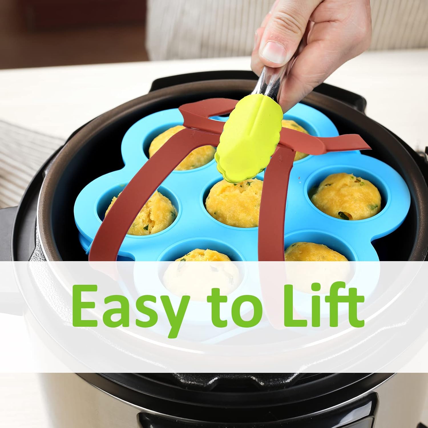 2 Mini Egg Bites Tray for 3 qt Instant Pot Accessory - Silicone Steamer with Handles Included for Easily Taking the Tray Out the Hot Pot