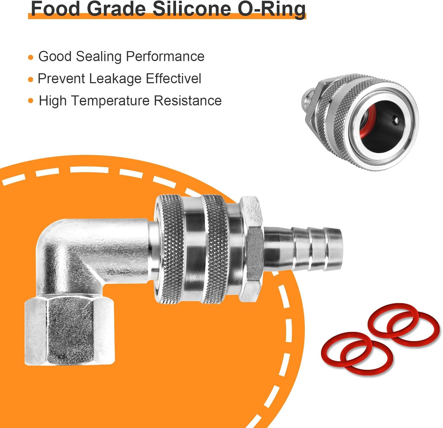 Wort Pump Brewing Pump with Inline Switch & Stainless Steel Quick Disconnect Set 1/2'' NPT