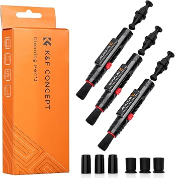 K&F CONCEPT 3pcs Lens Cleaning Pen, Professional Carbon Cleaning Brush Pen