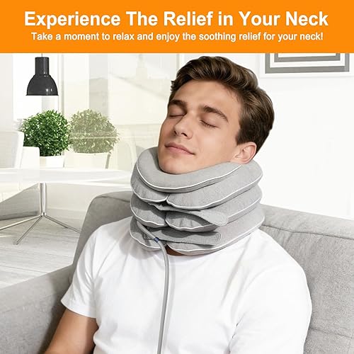 Miniatura 7 de Cervical Neck Traction Device for Home Use, Inflatable Neck Stretcher for Instant Neck Pain Relief, Adjustable Neck Support Brace, Neck