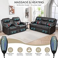 Vista 5 de Juego de Sofá Reclinable PALLOME - Juego de Sofá Reclinable, Juego de Muebles Reclinables de 2 Piezas, Sofá Reclinable de 3 Plazas y Sillón