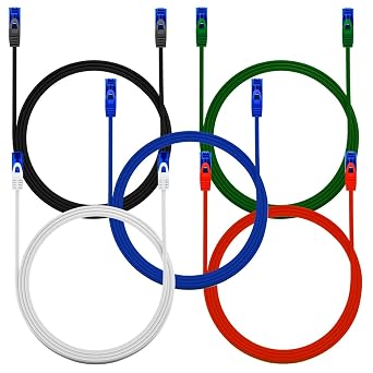 deleycon 10 x 0.25 m cat6 network cable set - short 25 cm u-utp rj45 cat-6 lan cable patch cable ethernet cable dsl switch router modem repeater patch panel - colorful