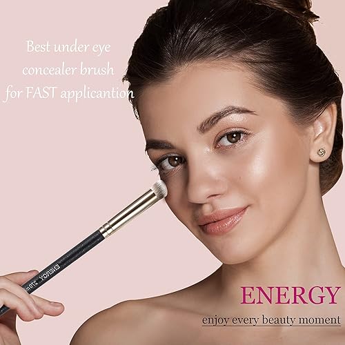 Miniatura 65 de ENERGY Brocha corrector para debajo de los ojos, cepillo de base pequeña para crema líquida en polvo, maquillaje, mezcla, ocultación, ajuste suave