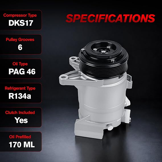 AC Compressor with Clutch Fit for 2014 QX60 3.5L, 2008-2014 Maxima 3.5L, 2009-2014 Murano 3.5L, 2013-2014 Pathfinder 3.5L, 2011-2014 Quest 3.5L, 2013 JX35 3.5 L, replace for
