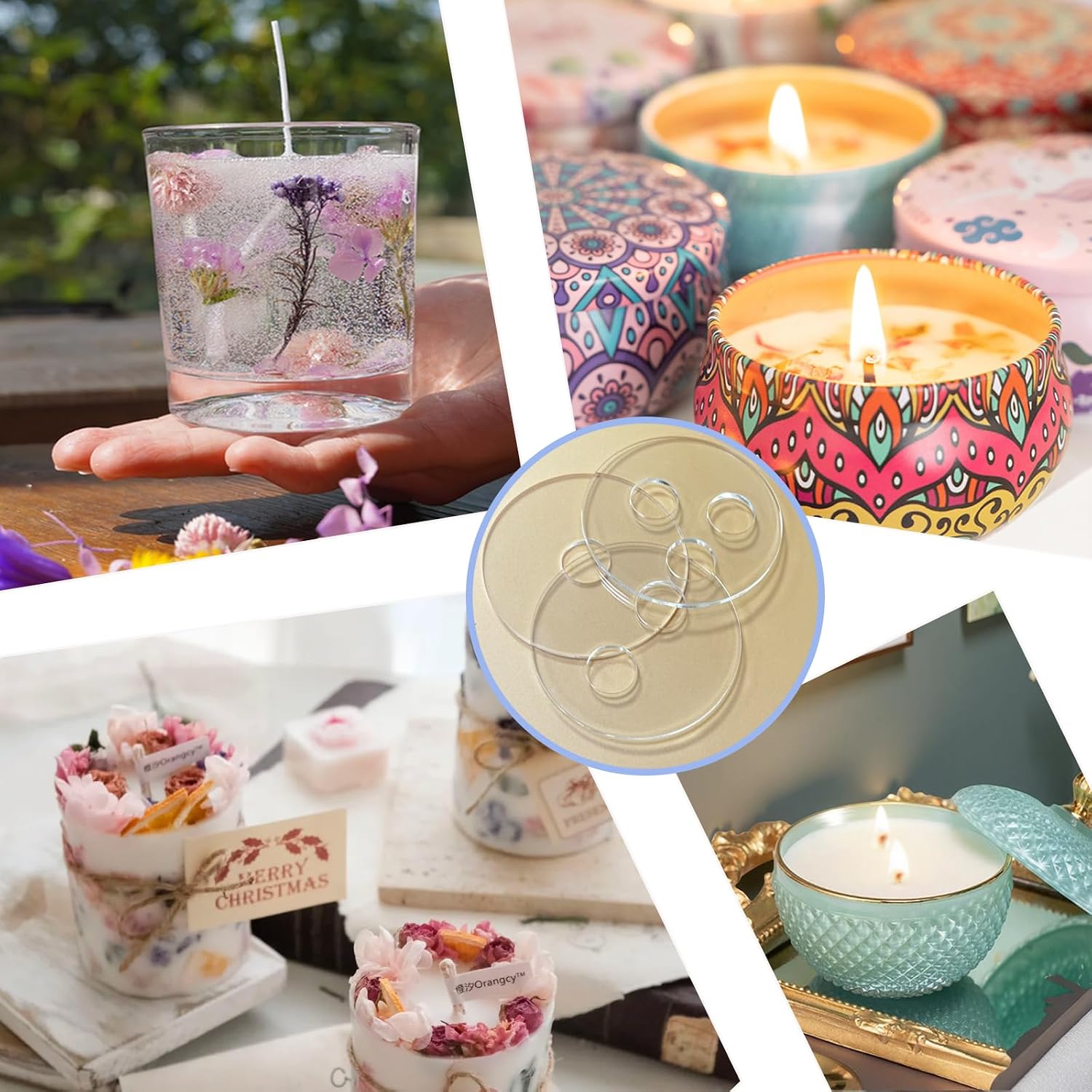 9 Pcs 3 Styles Acrylic Candles Wicks Centering Devices, 1/2/3 Hole Candle Centering Tool for Candle Making, Craft DIY