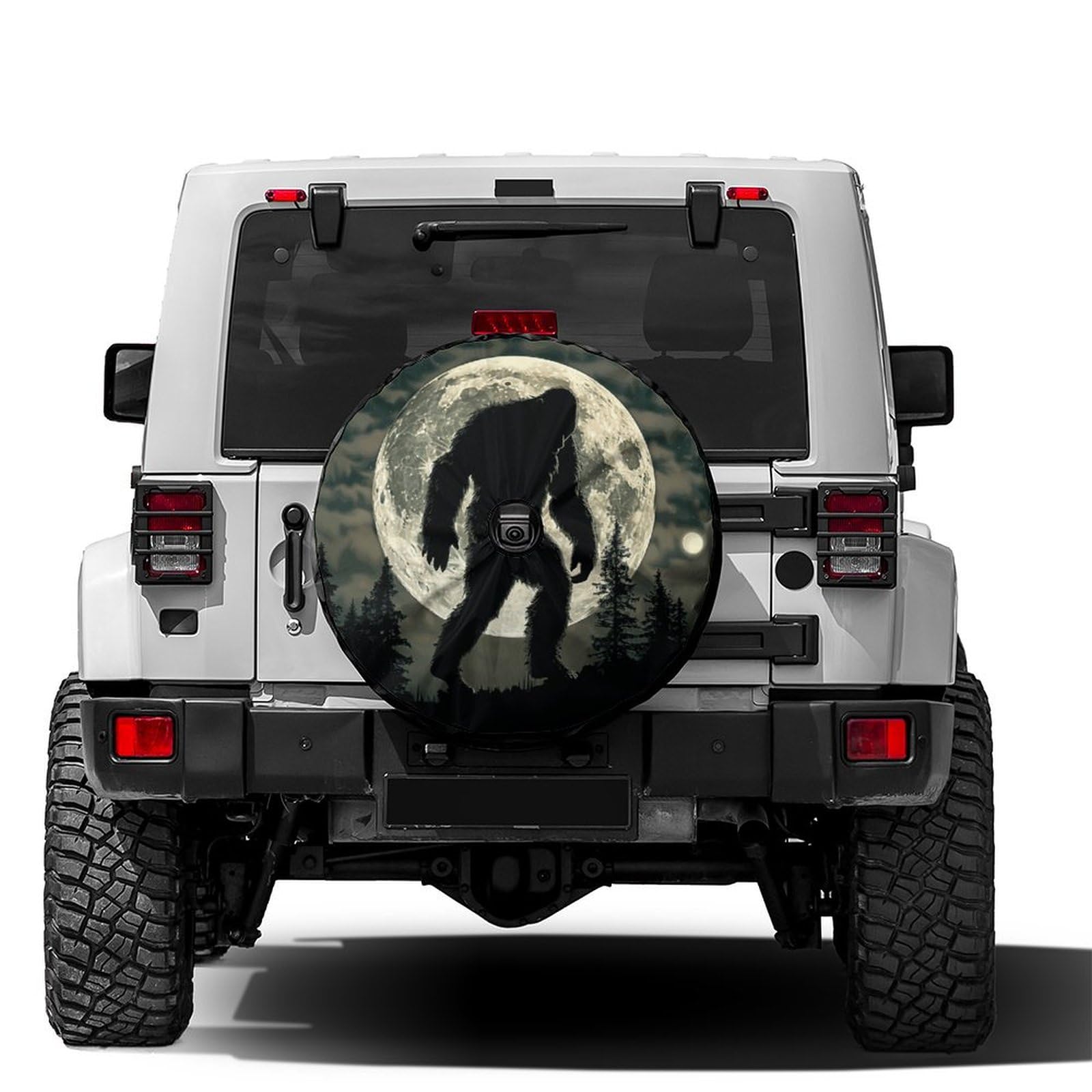 Dujiea Military Tactical Star Spare Tire Cover with Backup Camera Hole, Universal Wheel Tire Cover Tire Protectors for Jeep Trailer RV Van SUV Truck Camper and Many Vehicle 17inch — view 36