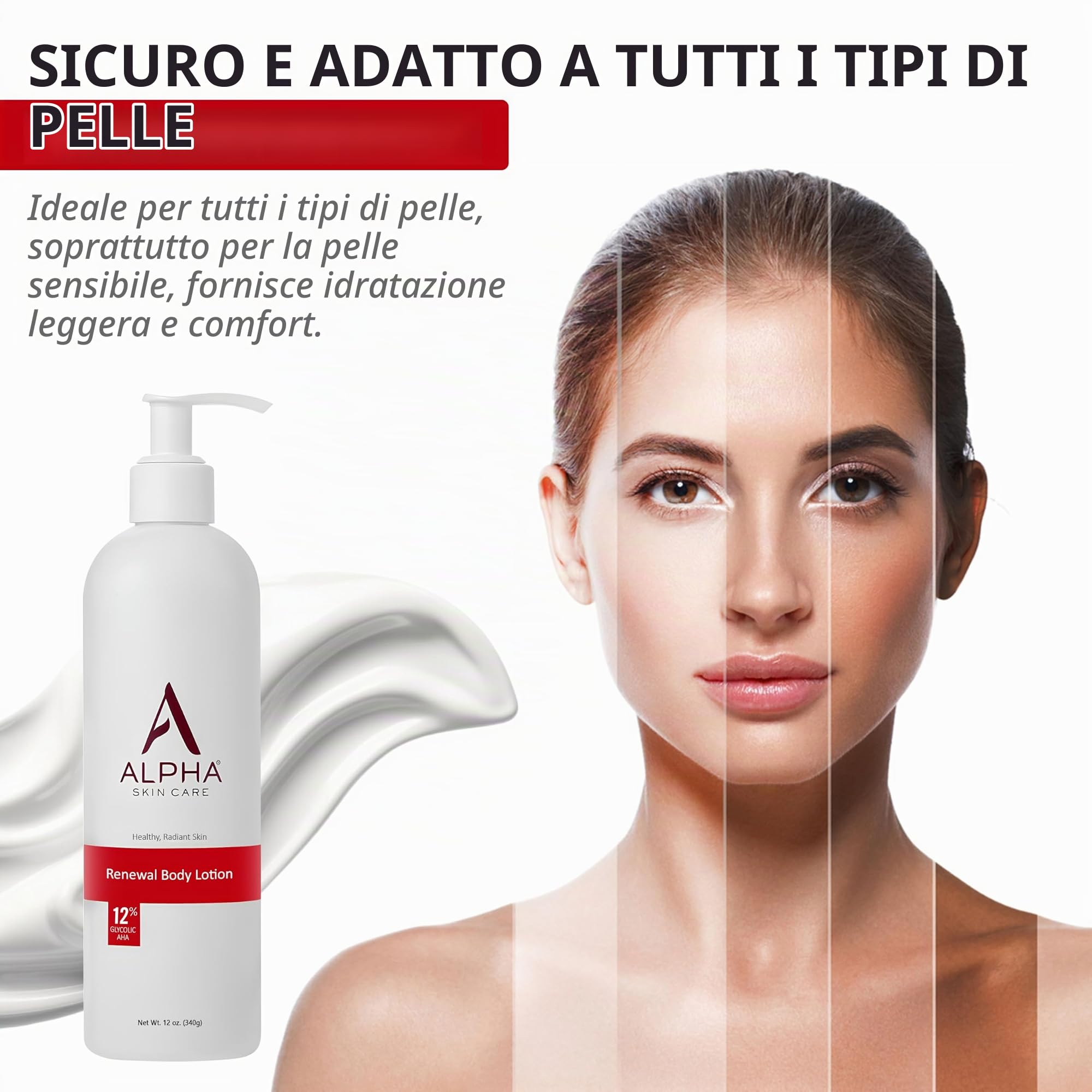 Cura della pelle alfa 735379152318 Lozione per il corpo di rinnovamento, 12 once