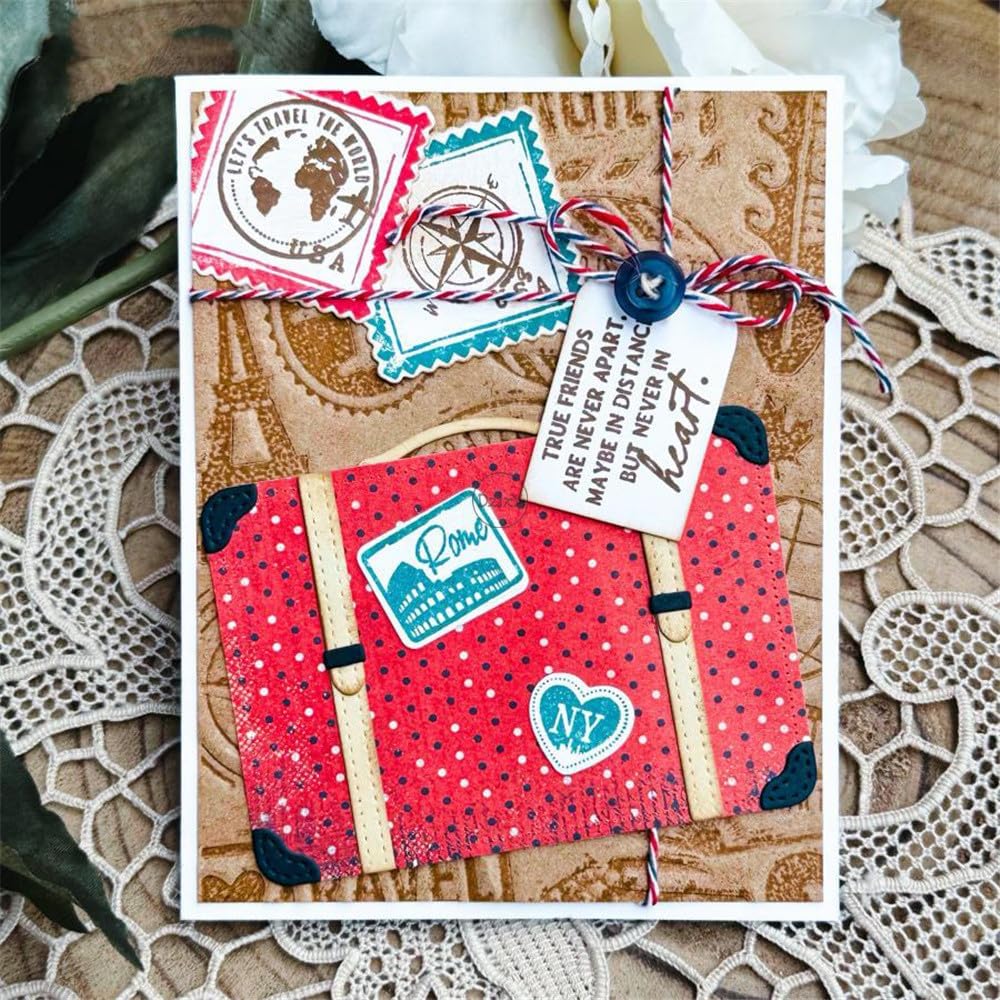 Patchwork Travel Suitcase Metal Cutting Dies for Card Making image 4