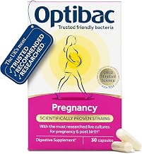 Optibac Pregnancy, Vegan Friendly Bacteria Prenatal Supplement, 30 Capsules | Most researched live cultures for pregnancy, Also for breastfeeding & post birth, Uniquely developed for gut & intimate flora