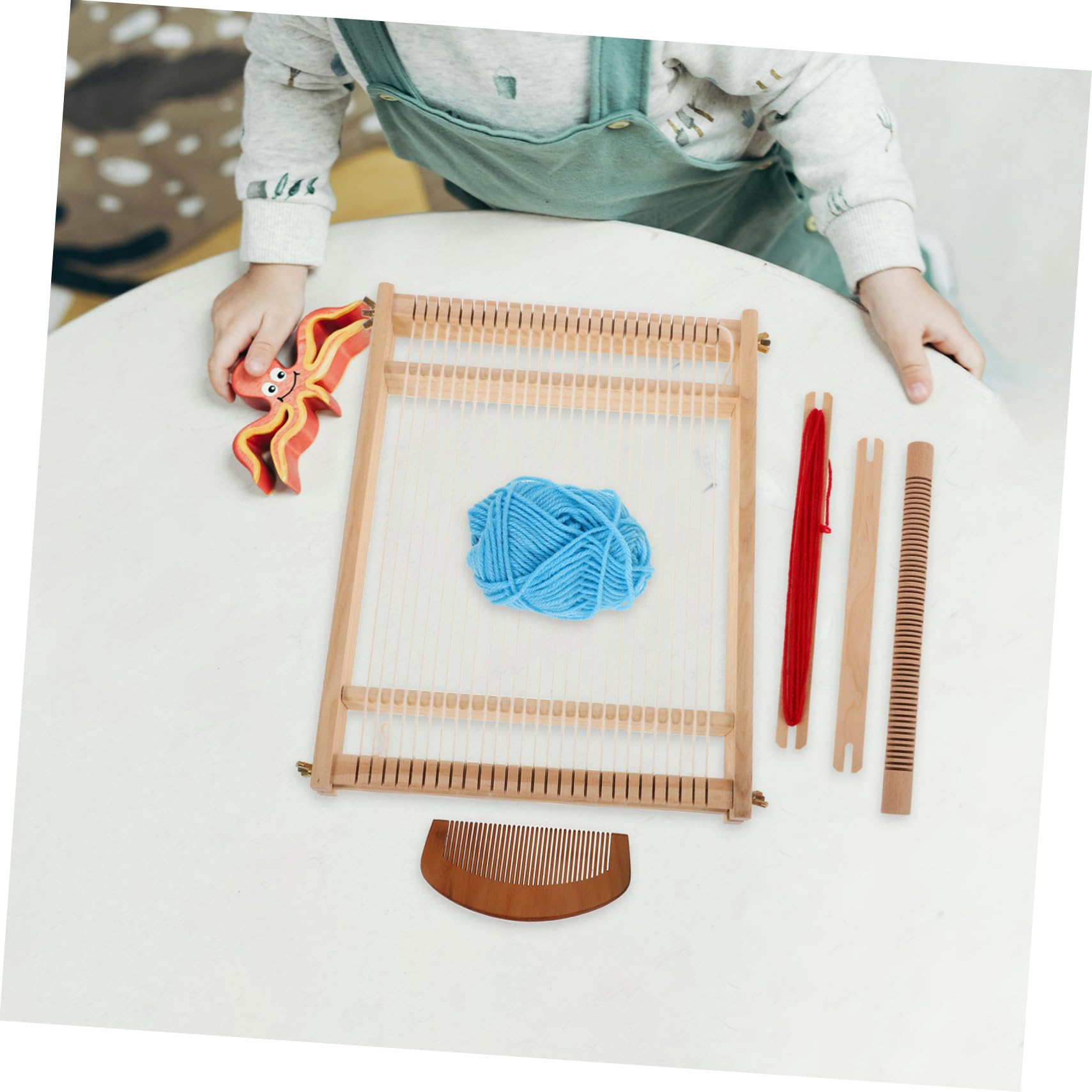 Ipetboom Telar Manual de Madera Herramienta de Tejido DIY para Principiantes y Niños, Fácil Montaje y Uso Versátil en Clases de Manualidades
