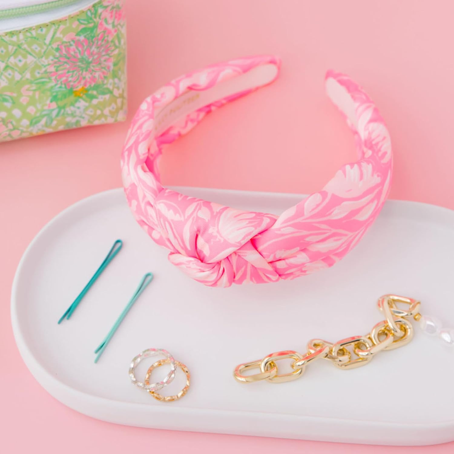 Lilly Pulitzer Top Knot Headband for Women, Colorful Knotted Headband, Cute Hair Accessories for Women & Girls, Tulip to Tango