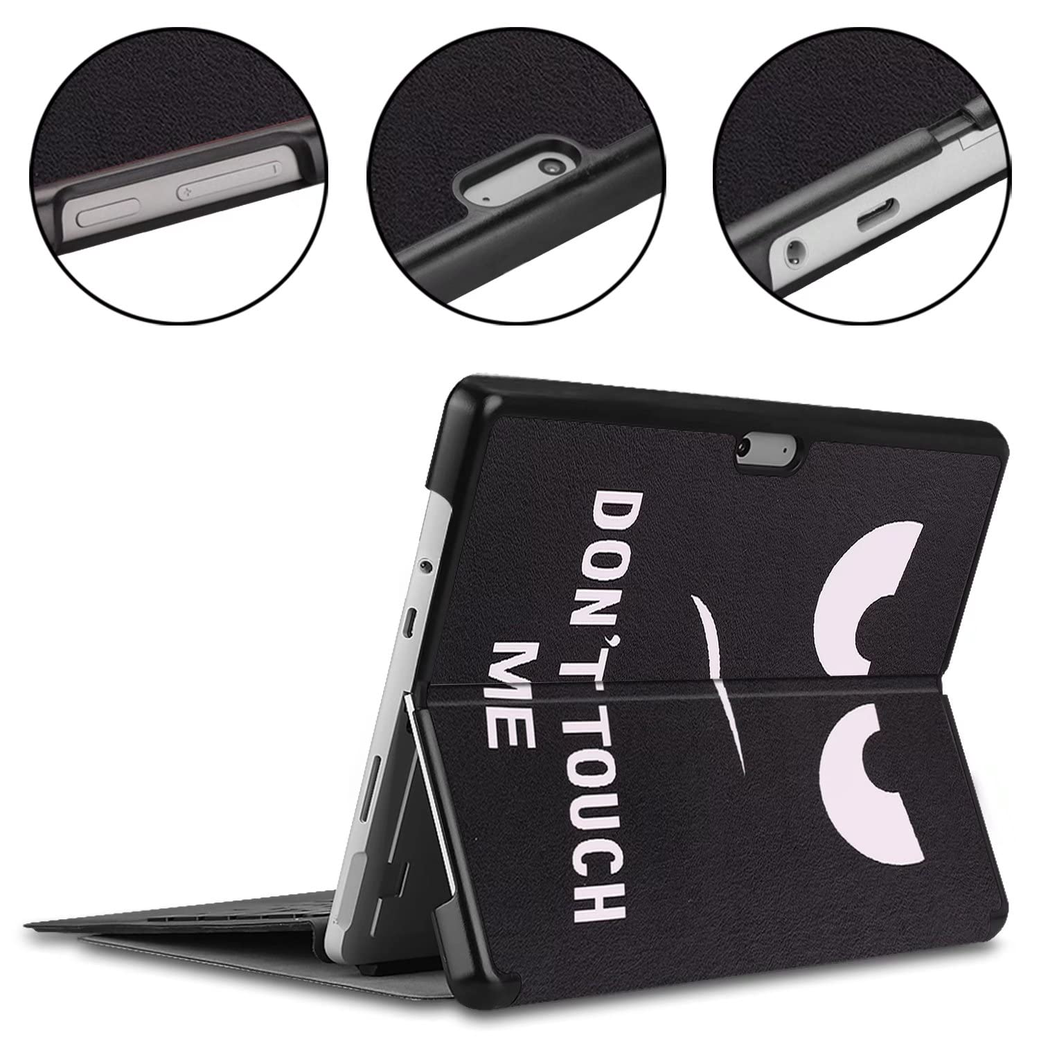 Per Microsoft Surface Go 3/Go 2 10,5 pollici/Go 10 pollici, robusta custodia protettiva antiurto in silicone per Surface go 1/2/3 10,5, W 360 Stand Strap + tracolla