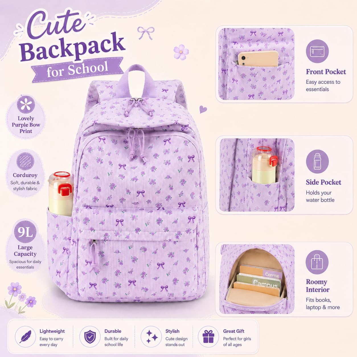 Btoop School Backpacks Teen Girls Bookbags