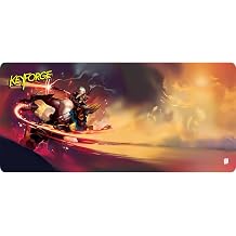 KeyForge Brobnar Brunx & Bongle Extra-Wide Playmat   14" x 30"   Durable Rubber Mat with House Brobnar Art   Official KeyForge  mber Skies Accessory, Made by Ghost Galaxy | 14" x 30" Durable Rubber Mat with House Brobnar Art, Official KeyForge  mber Skies Accessory