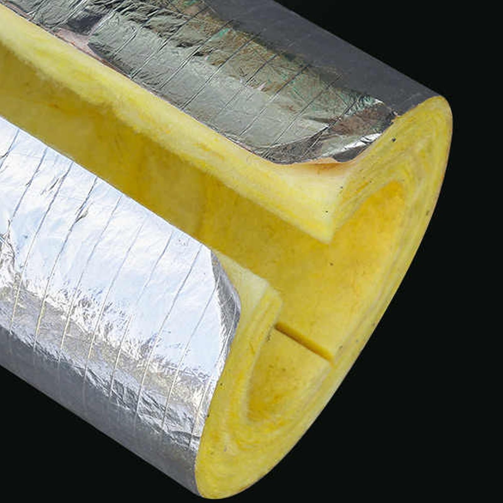 Steinwolle - Isolamento per tubi con guaina protettiva, tubo di isolamento termico HVAC, lunghezza 1 m, adatto per tubi di riscaldamento, varie dimensioni (27 mm, 30 mm)