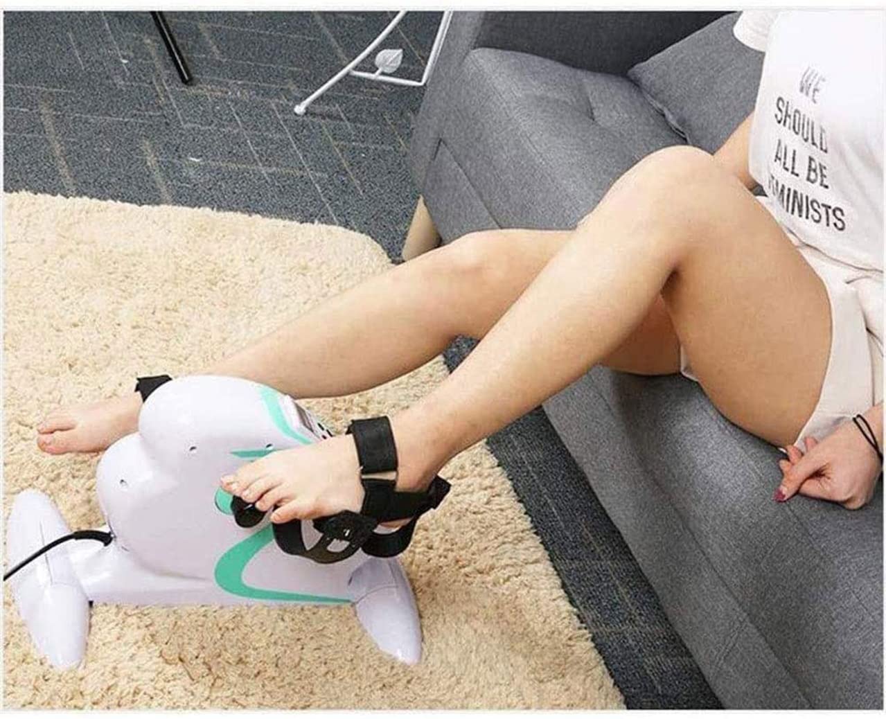 Pedales Estáticos Ejercicio eléctrico motorizado, Mini Bicicleta estática para Ciclismo de Mano, Brazo, Rodilla y Pierna, Equipo de rehabilitación de Fitness para Ancianos, discapacitados
