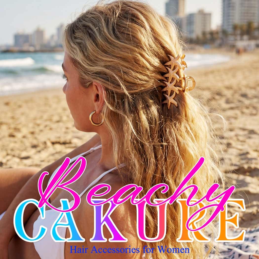 CAKURE Seashell Hair Clips Gold Starfish Claw Clips Small Unique Hair Accessories for Women and Girls (Pack of 3) - Image 7