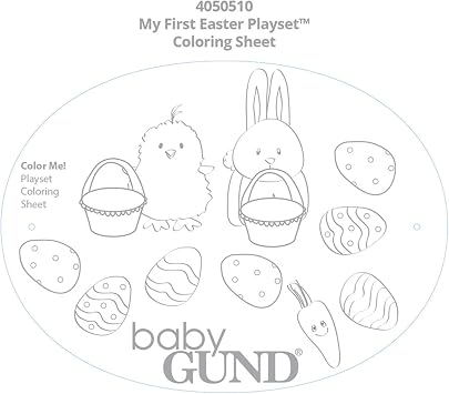 GUND Baby My First Easter Basket 5-Piece Plush Playset with Rattle, Squeaker & Crinkle Plush Toys, Sensory Toy for Babies & Newborns, 9