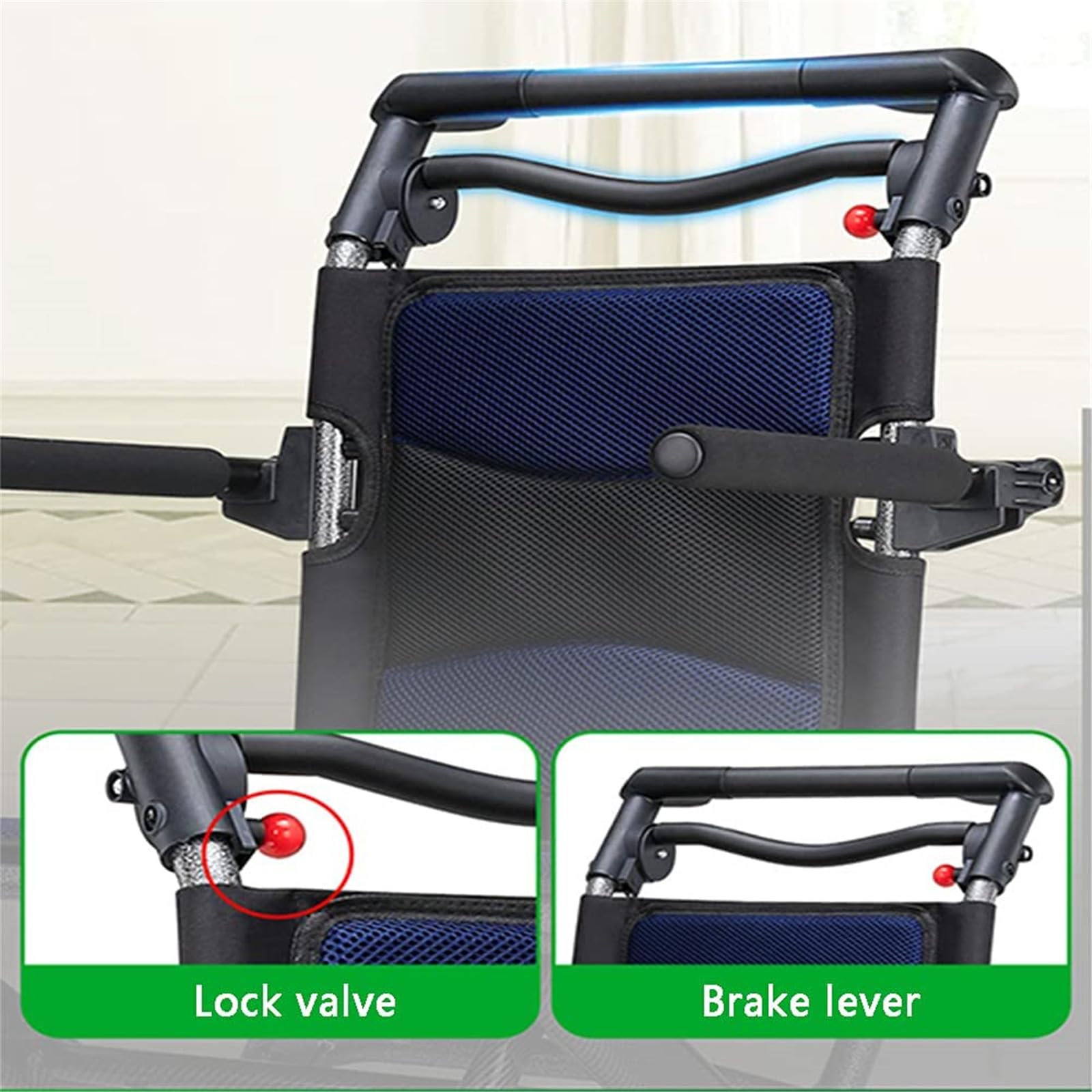 UYSELA Silla de Ruedas Ligera Plegable, Silla de Ruedas de Viaje Ultraligera para el Hogar, Sillas de Ruedas de Aluminio para Adultos, Niños y Ancianos