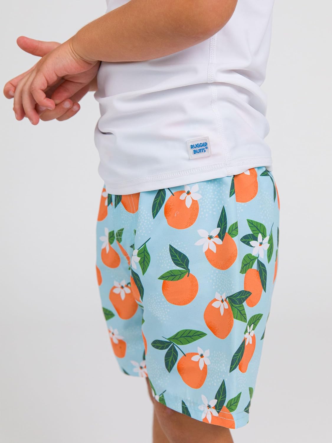 RUGGEDBUTTS Boys UPF50+ Sun Protection Fruits & Florals Swim Trunks