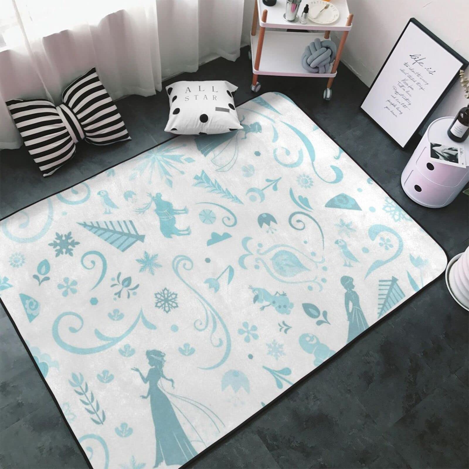 Amazon | アナと雪の女王 エルサ カーペット 長方形 ラグマット ラグ