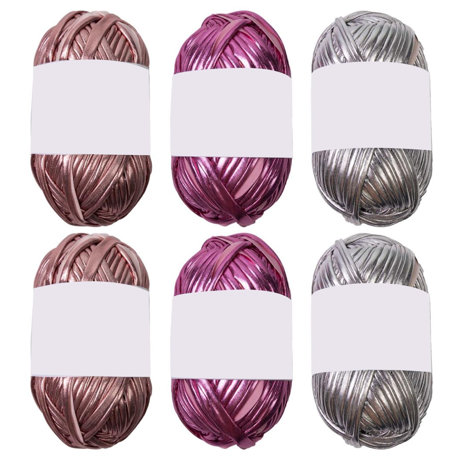6 Pieces T-Shirt Yarn Crochet Yarn Ribbon Polyester for Crocheting Bag Craft Project