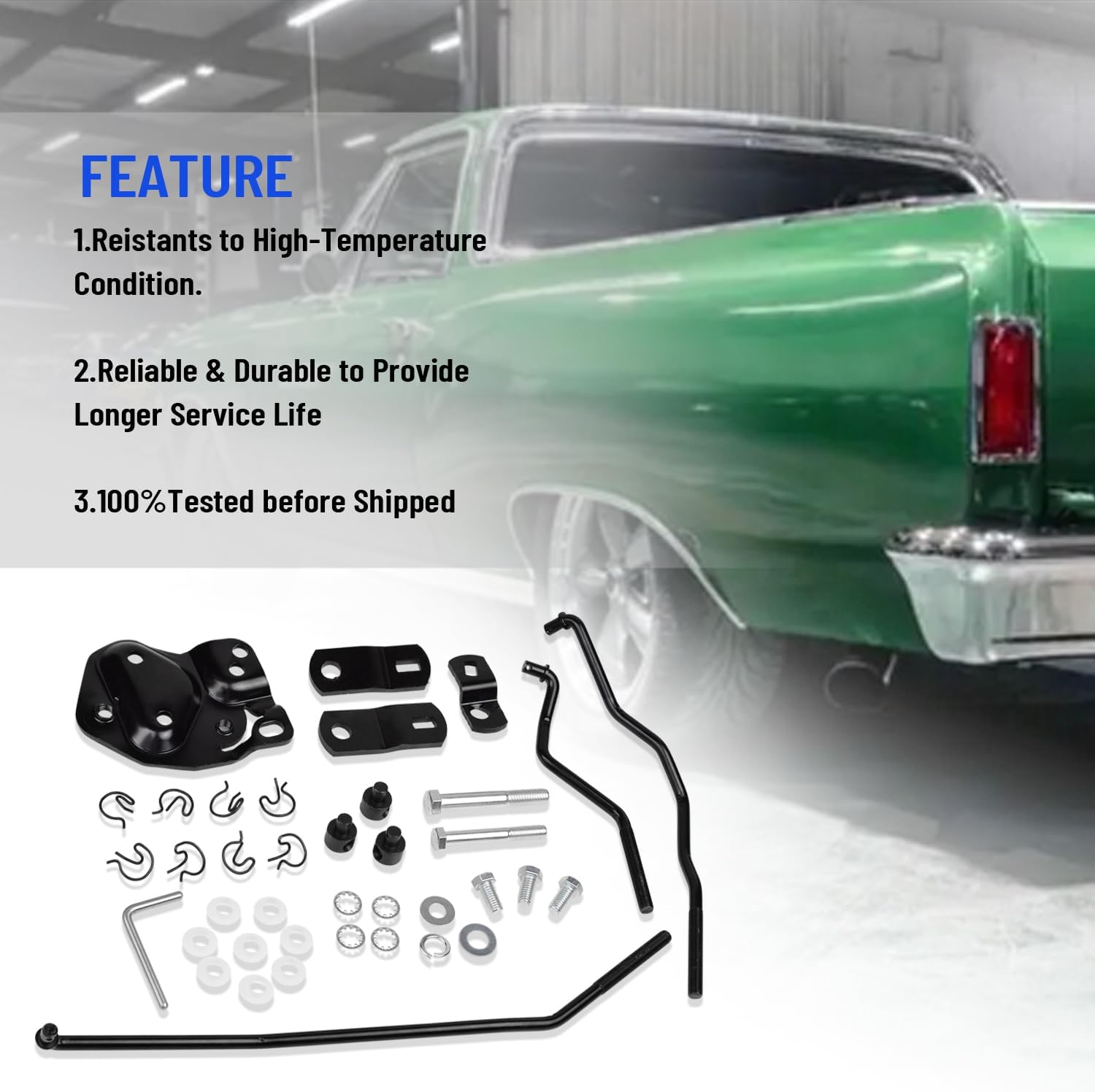 3733163 4 Speed Shifter Linkage Kits Compatible with Chevy Buick Studebaker Oldsmobile Pontiac Hurst Shifter with Muncie Transmission 1955-1968