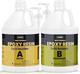 TAKIMO 2 Gallon 3X UV Resistant Epoxy Resin Kit - Anti-Yellowing for River Tables, Countertops, Bar Tops - 256oz Bulk